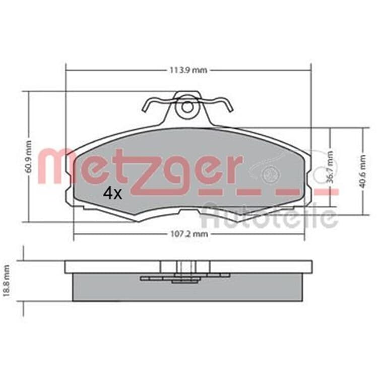 Metzger Bremsbel?ge vorne Skoda Favorit Felicia VW Caddy von METZGER