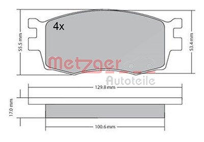 Metzger Bremsbeläge Vorderachse (Satz) [Hersteller-Nr. 1170441] für Hyundai, Kia von METZGER