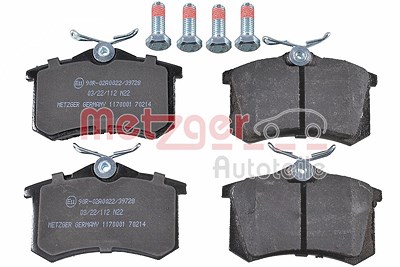 Metzger Bremsbeläge hinten (Satz) [Hersteller-Nr. 1170001] für Audi, Citroën, Fiat, Ford, Lancia, Peugeot, Seat, Skoda, VW von METZGER