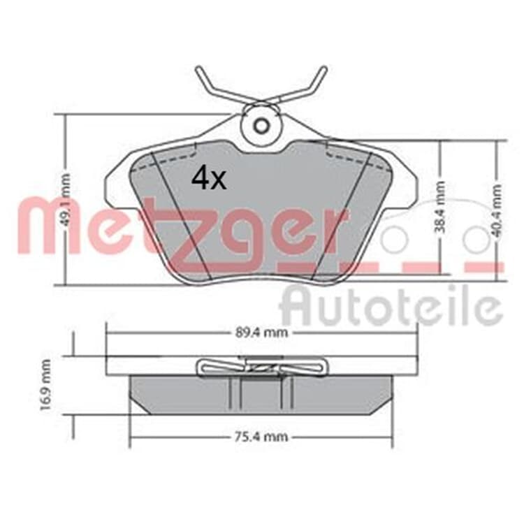 Metzger Bremsbel?ge hinten Alfa 156 164 166 Kappa von METZGER