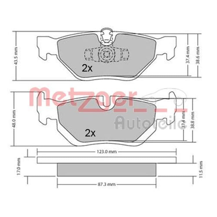 Metzger Bremsbel?ge hinten BMW 1er 3er X1 von METZGER