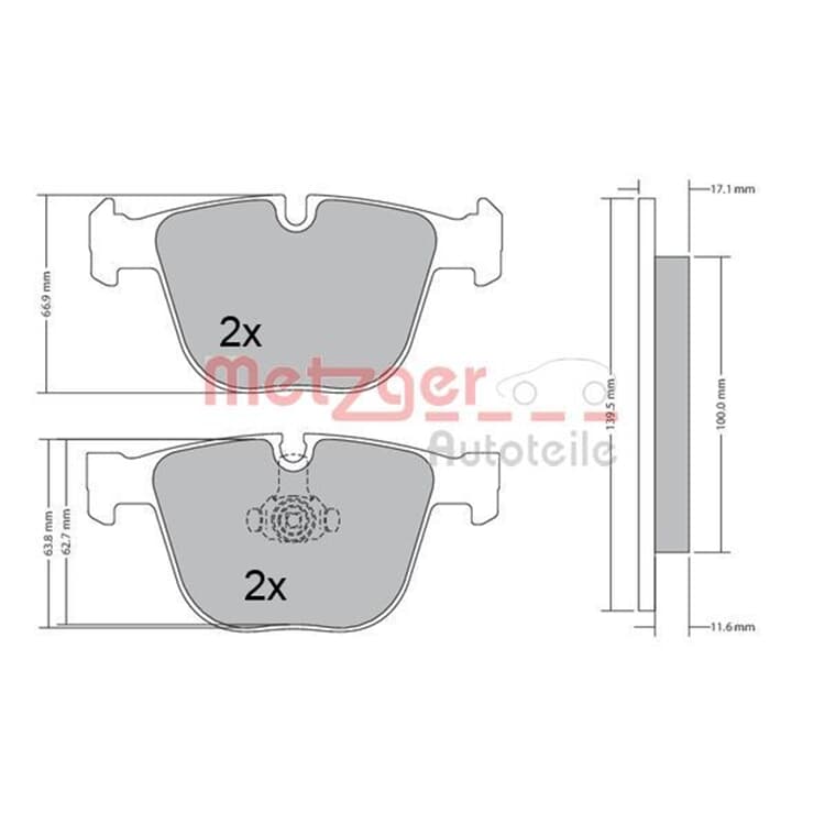 Metzger Bremsbel?ge hinten BMW 5er 6er 7er X5 X6 von METZGER