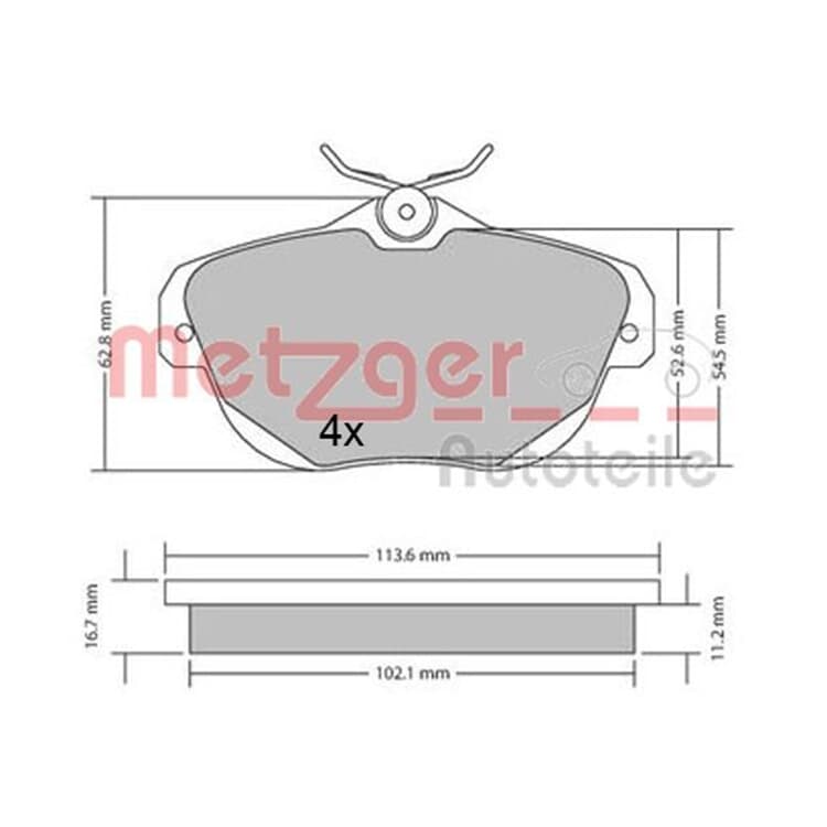 Metzger Bremsbel?ge hinten Citroen C6 von METZGER