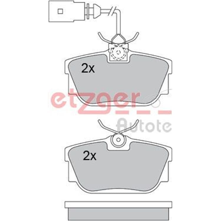 Metzger Bremsbel?ge hinten Ford Galaxy Seat Alhambra VW Sharan Transporter von METZGER