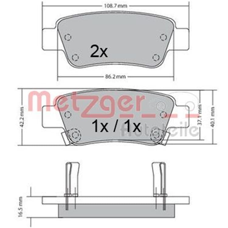 Metzger Bremsbel?ge hinten Honda Cr-V von METZGER