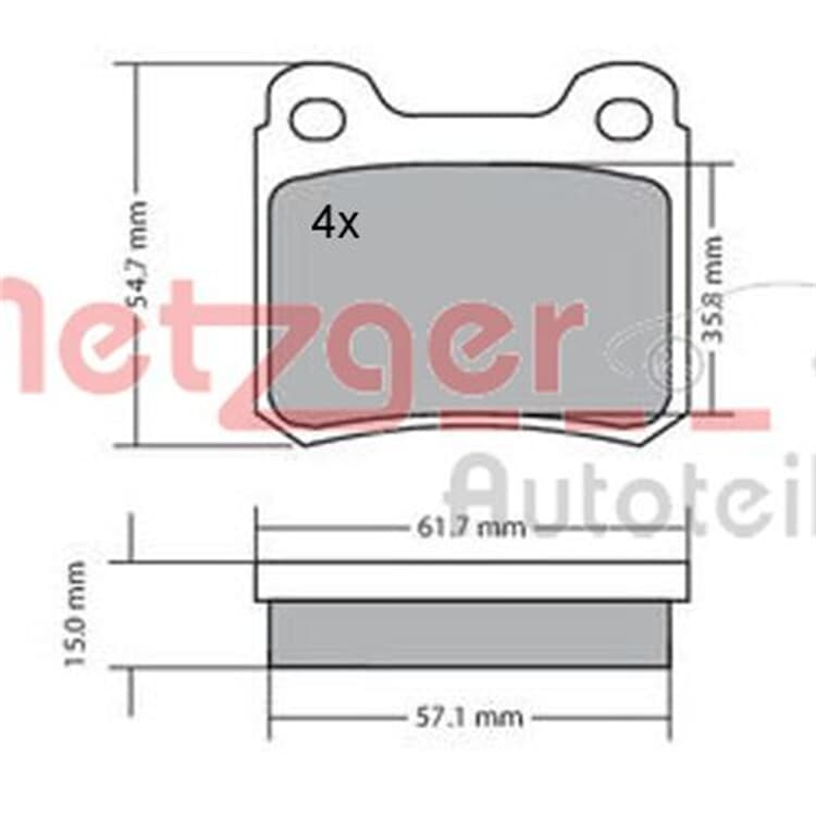 Metzger Bremsbel?ge hinten Mercedes 124 190 C-Klasse E-Klasse von METZGER