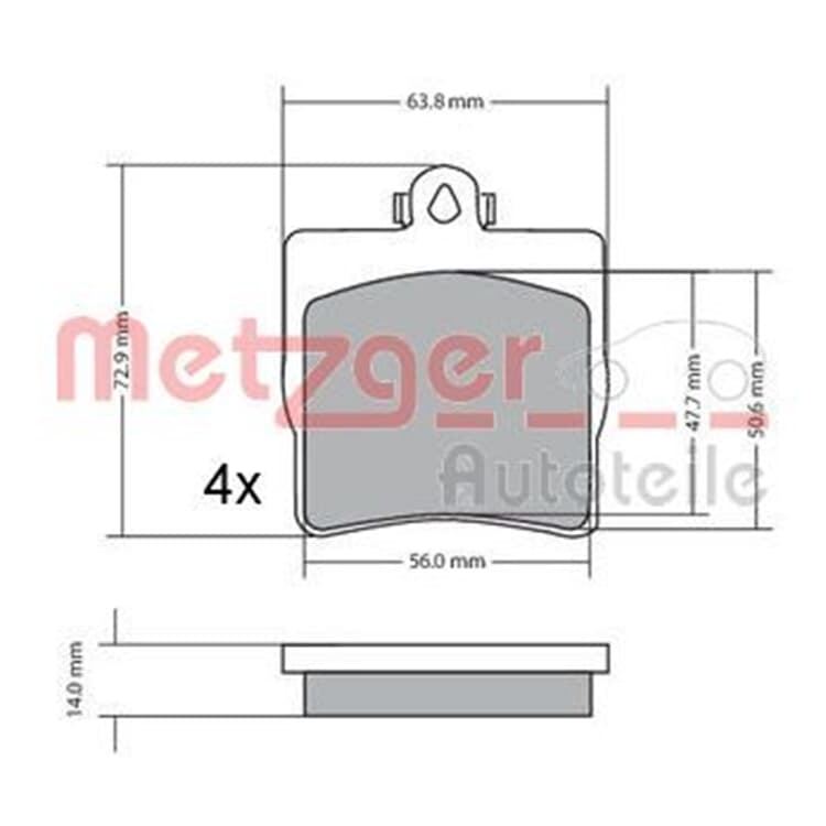 Metzger Bremsbel?ge hinten Mercedes von METZGER