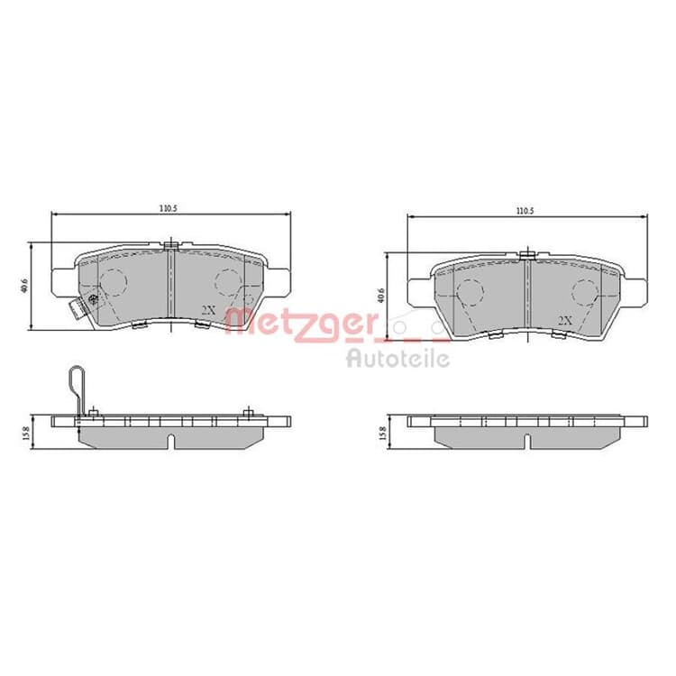 Metzger Bremsbel?ge hinten Nissan Np300 Pathfinder von METZGER