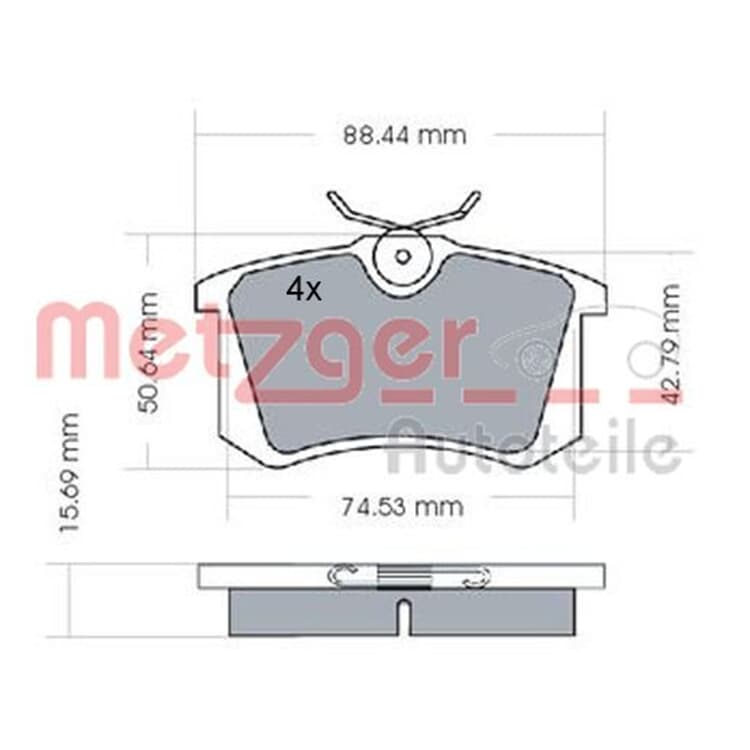 Metzger Bremsbel?ge hinten Nissan Peugeot Renault Seat VW von METZGER