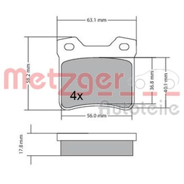 Metzger Bremsbel?ge hinten Peugeot 406 607 von METZGER