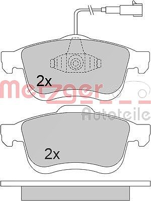 Metzger Bremsbeläge mit VWK vorne (Satz) [Hersteller-Nr. 1170542] für Fiat, Lancia, Opel von METZGER