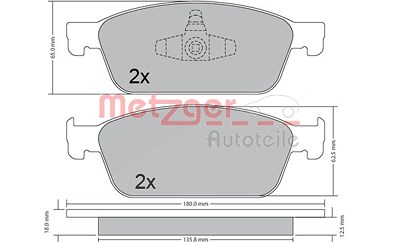 Metzger Bremsbeläge vorne (Satz) [Hersteller-Nr. 1170689] für Ford von METZGER