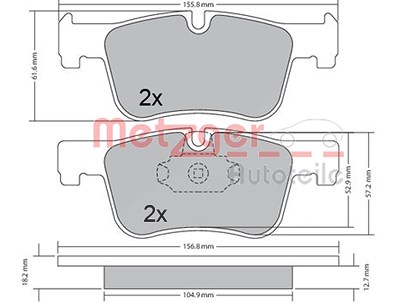 Metzger Bremsbeläge vorne (Satz) [Hersteller-Nr. 1170369] für BMW von METZGER