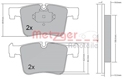 Metzger Bremsbeläge vorne (Satz) [Hersteller-Nr. 1170469] für BMW von METZGER