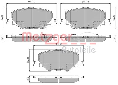 Metzger Bremsbeläge vorne (Satz) [Hersteller-Nr. 1170855] für Opel von METZGER