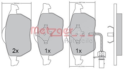 Metzger Bremsbeläge vorne (Satz) mit VWK [Hersteller-Nr. 1170236] für Ford, Seat, VW von METZGER