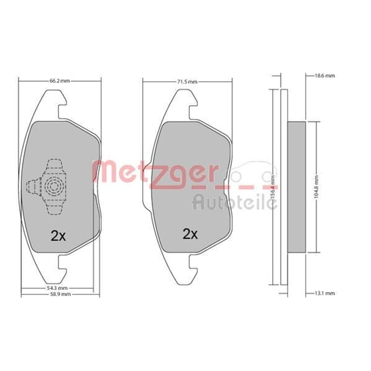 Metzger Bremsbel?ge vorne Audi Citroen Peugeot Seat Skoda VW von METZGER