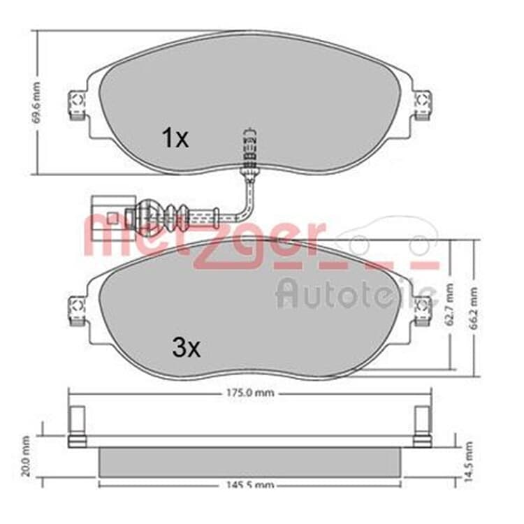 Metzger Bremsbel?ge vorne Audi Seat Skoda VW von METZGER