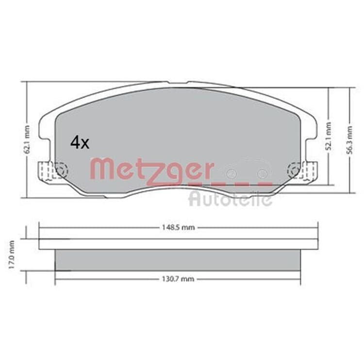 Metzger Bremsbel?ge vorne Chevrolet Captiva Opel Antara von METZGER