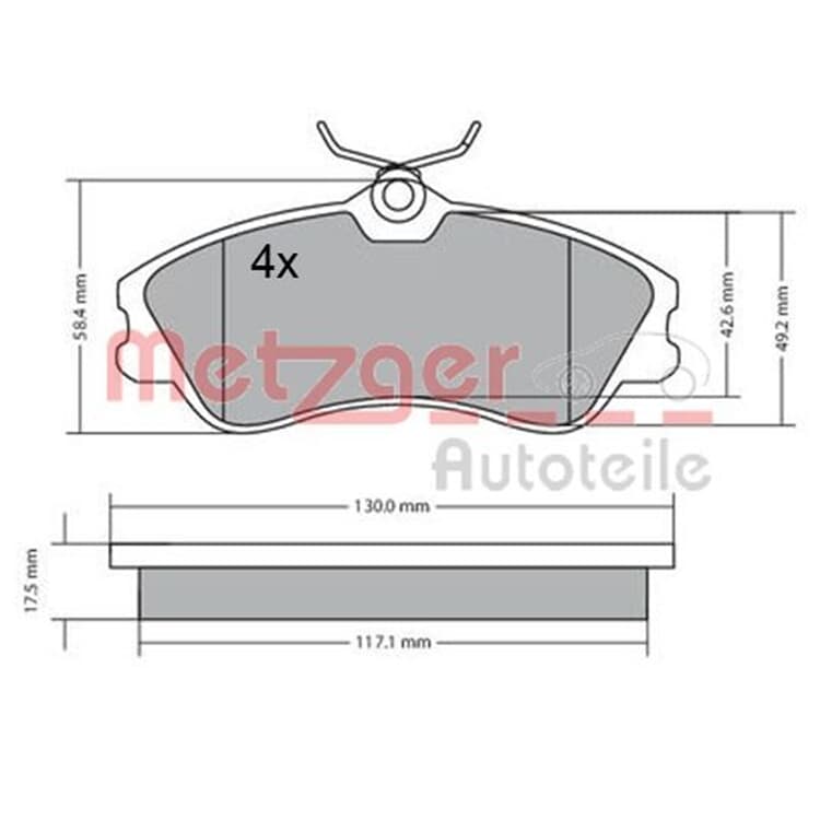 Metzger Bremsbel?ge vorne Citroen Berlingo Xsara Peugeot 206 Partner von METZGER