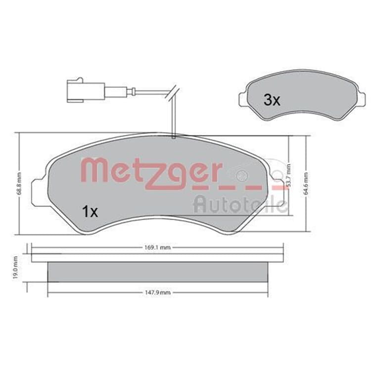 Metzger Bremsbel?ge vorne Citroen Jumper Fiat Ducato Peugeot Boxer von METZGER