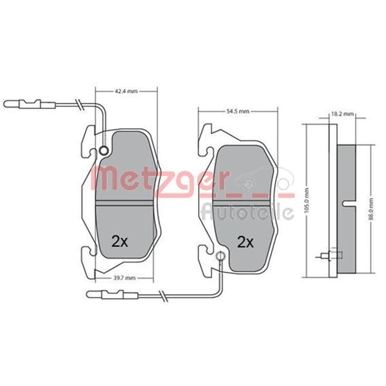 Metzger Bremsbel?ge vorne Citroen Saxo Zx Peugeot 106 306 von METZGER