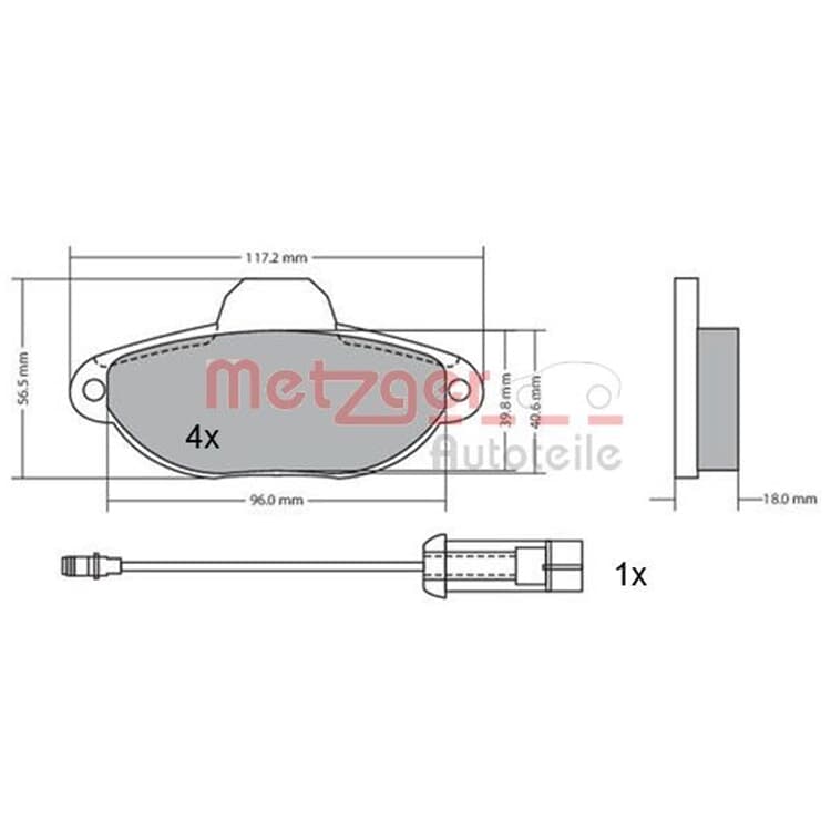 Metzger Bremsbel?ge vorne Fiat Punto Y von METZGER