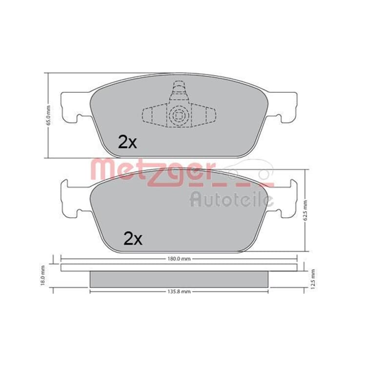 Metzger Bremsbel?ge vorne Ford Focus Kuga Tourneo Transit von METZGER
