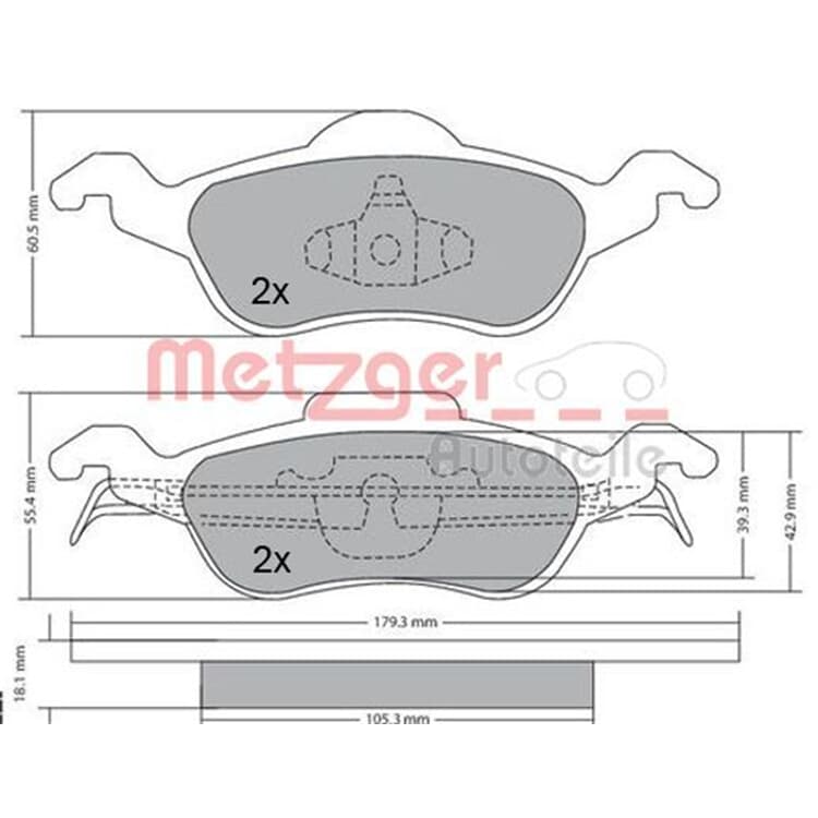 Metzger Bremsbel?ge vorne Ford Focus von METZGER