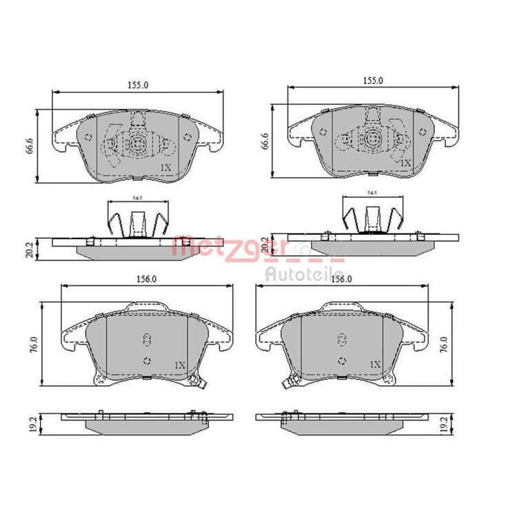 Metzger Bremsbel?ge vorne Ford Galaxy Mondeo S-Max von METZGER