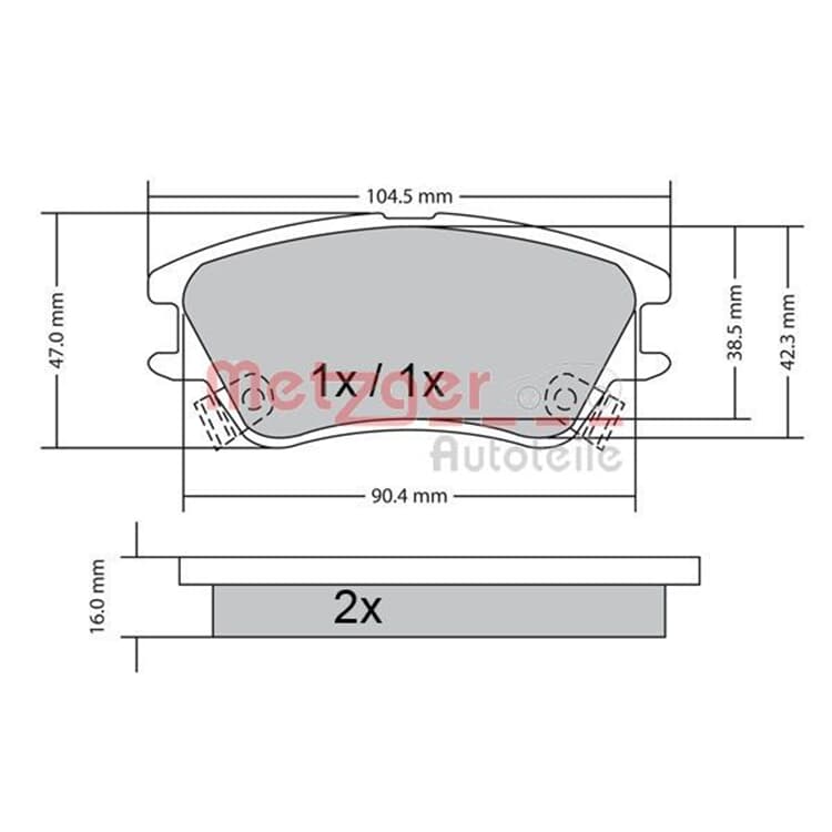 Metzger Bremsbel?ge vorne Hyundai Atos von METZGER