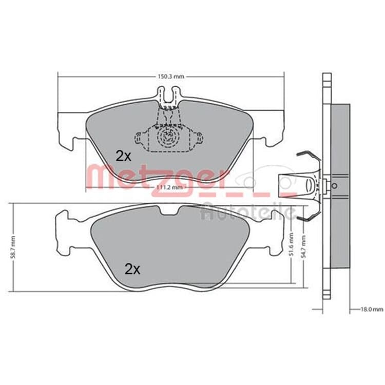 Metzger Bremsbel?ge vorne Mercedes C-Klasse Clk E-Klasse Slk von METZGER