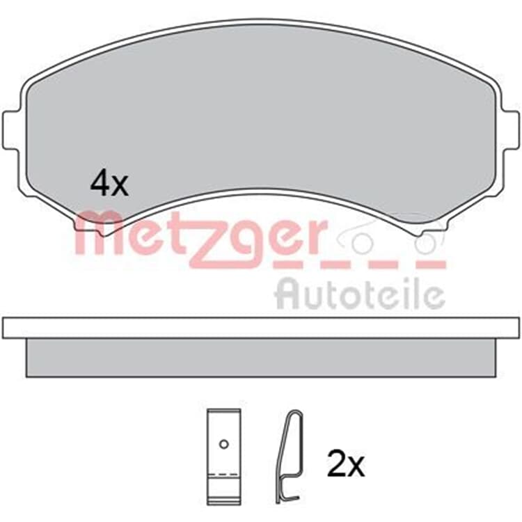 Metzger Bremsbel?ge vorne Mitsubishi Grandis Pajero von METZGER