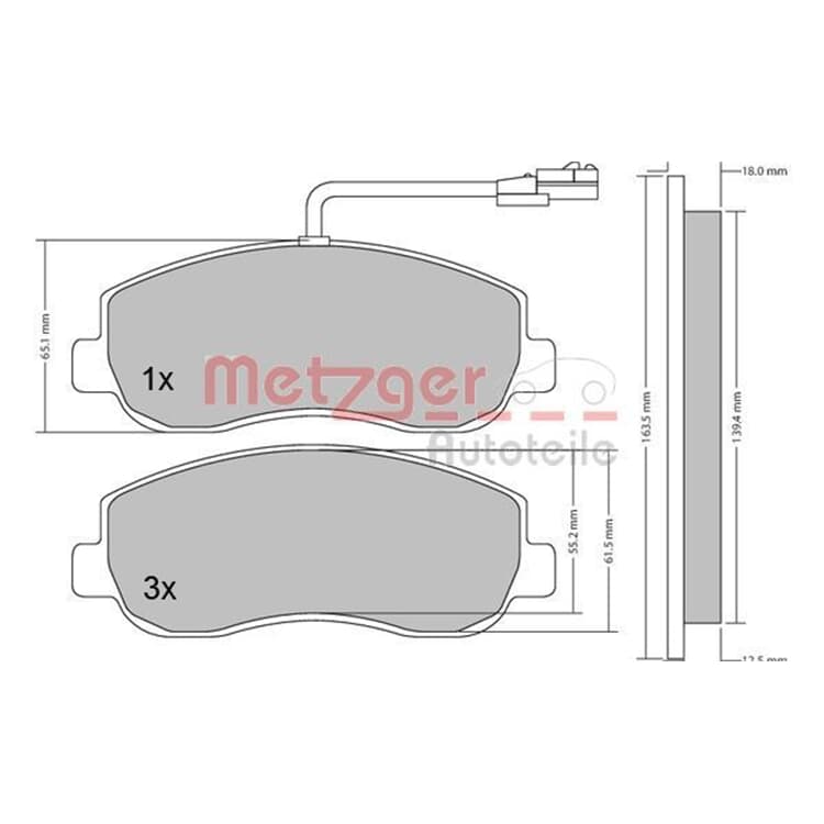 Metzger Bremsbel?ge vorne Nissan Nv400 Opel Movano Renault Master von METZGER