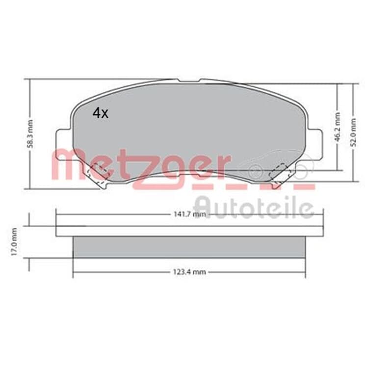 Metzger Bremsbel?ge vorne Nissan Qashqai X-Trail Renault Koleos von METZGER