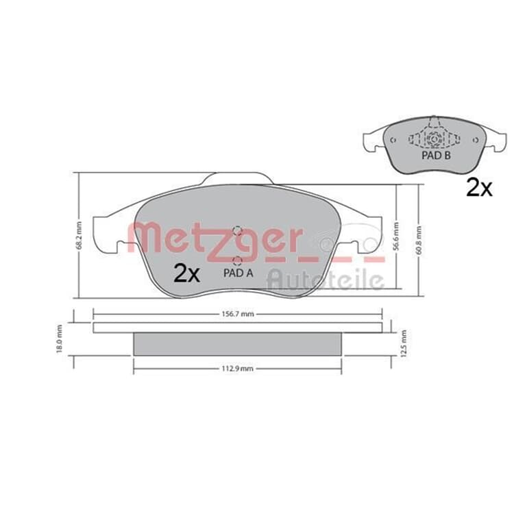 Metzger Bremsbel?ge vorne Renault von METZGER
