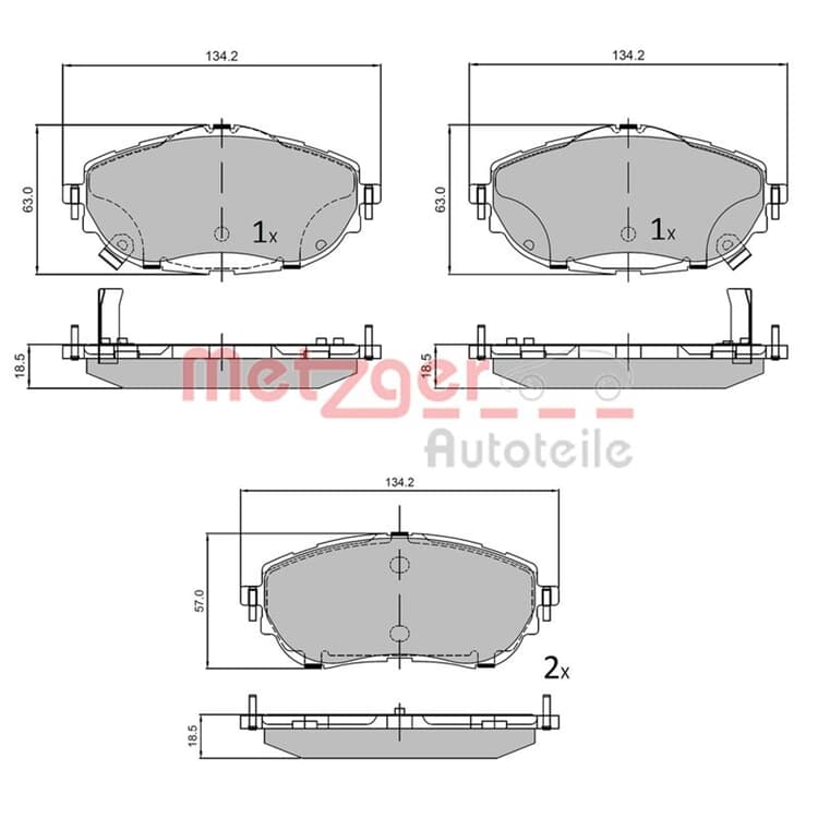 Metzger Bremsbel?ge vorne Toyota Auris Corolla von METZGER