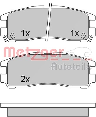 Metzger Bremsbelagsatz, Scheibenbremse [Hersteller-Nr. 1170413] für Chrysler, Mitsubishi von METZGER