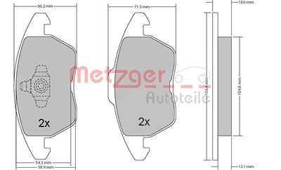 Metzger Bremsbelagsatz, Scheibenbremse [Hersteller-Nr. 1170211] für Audi, Citroën, Peugeot, Seat, Skoda, VW von METZGER