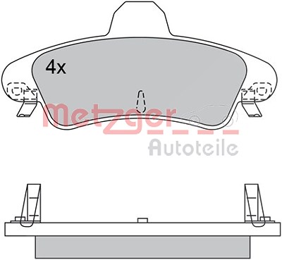 Metzger Bremsbelagsatz, Scheibenbremse [Hersteller-Nr. 1170531] für Ford, Ford Usa von METZGER