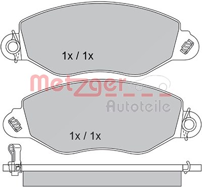 Metzger Bremsbelagsatz, Scheibenbremse [Hersteller-Nr. 1170210] für Ford von METZGER