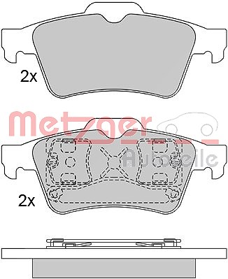 Metzger Bremsbelagsatz, Scheibenbremse [Hersteller-Nr. 1170080] für Ford, Nissan, Renault, Volvo von METZGER