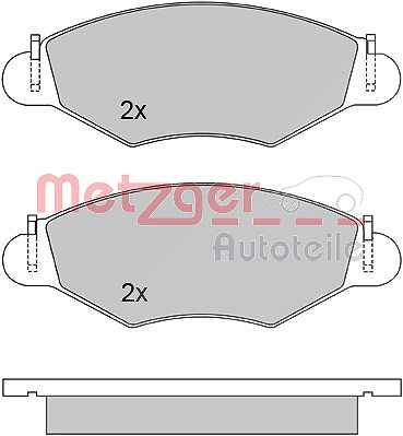 Metzger Bremsbelagsatz, Scheibenbremse [Hersteller-Nr. 1170059] für Peugeot von METZGER