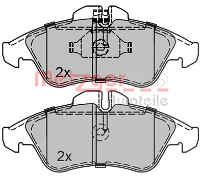 Metzger Bremsbelagsatz, Scheibenbremse [Hersteller-Nr. 1170071] für Mercedes-Benz, VW von METZGER