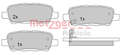 Metzger Bremsbelagsatz, Scheibenbremse [Hersteller-Nr. 1170079] für Infiniti, Nissan, Renault, Suzuki von METZGER