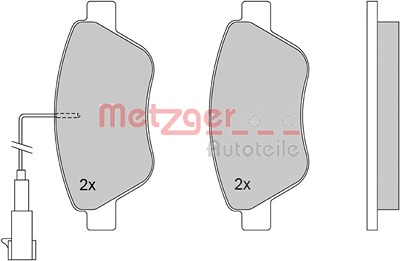 Metzger Bremsbelagsatz, Scheibenbremse [Hersteller-Nr. 1170117] für Alfa Romeo, Citroën, Fiat, Peugeot von METZGER