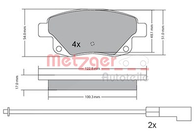 Metzger Bremsbelagsatz, Scheibenbremse [Hersteller-Nr. 1170138] für Ford von METZGER