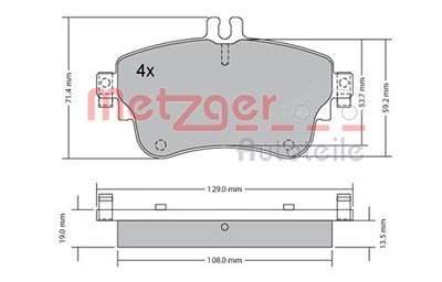 Metzger Bremsbelagsatz, Scheibenbremse [Hersteller-Nr. 1170149] für Mercedes-Benz von METZGER