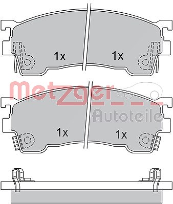 Metzger Bremsbelagsatz, Scheibenbremse [Hersteller-Nr. 1170183] für Ford Usa, Mazda von METZGER