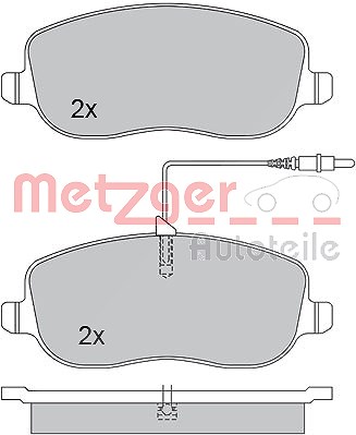 Metzger Bremsbelagsatz, Scheibenbremse [Hersteller-Nr. 1170232] für Citroën, Fiat, Lancia, Peugeot von METZGER